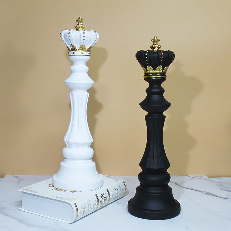 Creative home decoration chess resin decoration window home decoration black white chess ornaments