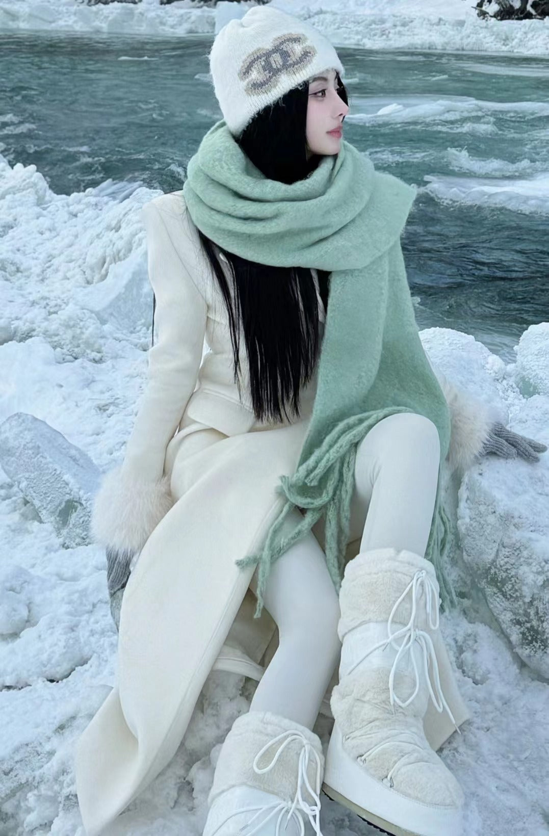 Solid Color Thickened and Extended Scarf for Women, 2026 Autumn and Winter New Korean Style, Versatile Winter Shawl for Students, Pink