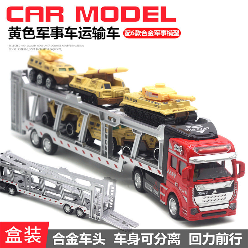 Alloy Pull Back Toy Cars Set - Fire Truck, Tank & Excavator for Kids