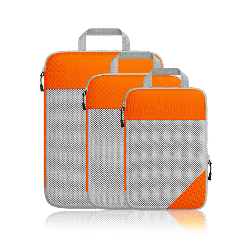 Travel Cosmetics Bag Compressible Foldableable Cosmetics Bag Storage Set Mesh Visible Suitcase Trolley Case Organizer Bag