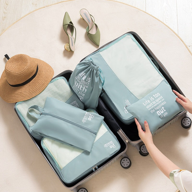 Travel Storage Bag Suitcase Clothing Organizer Solid Color Simple Multifunctional Travel Clothing Storage Organizer Set