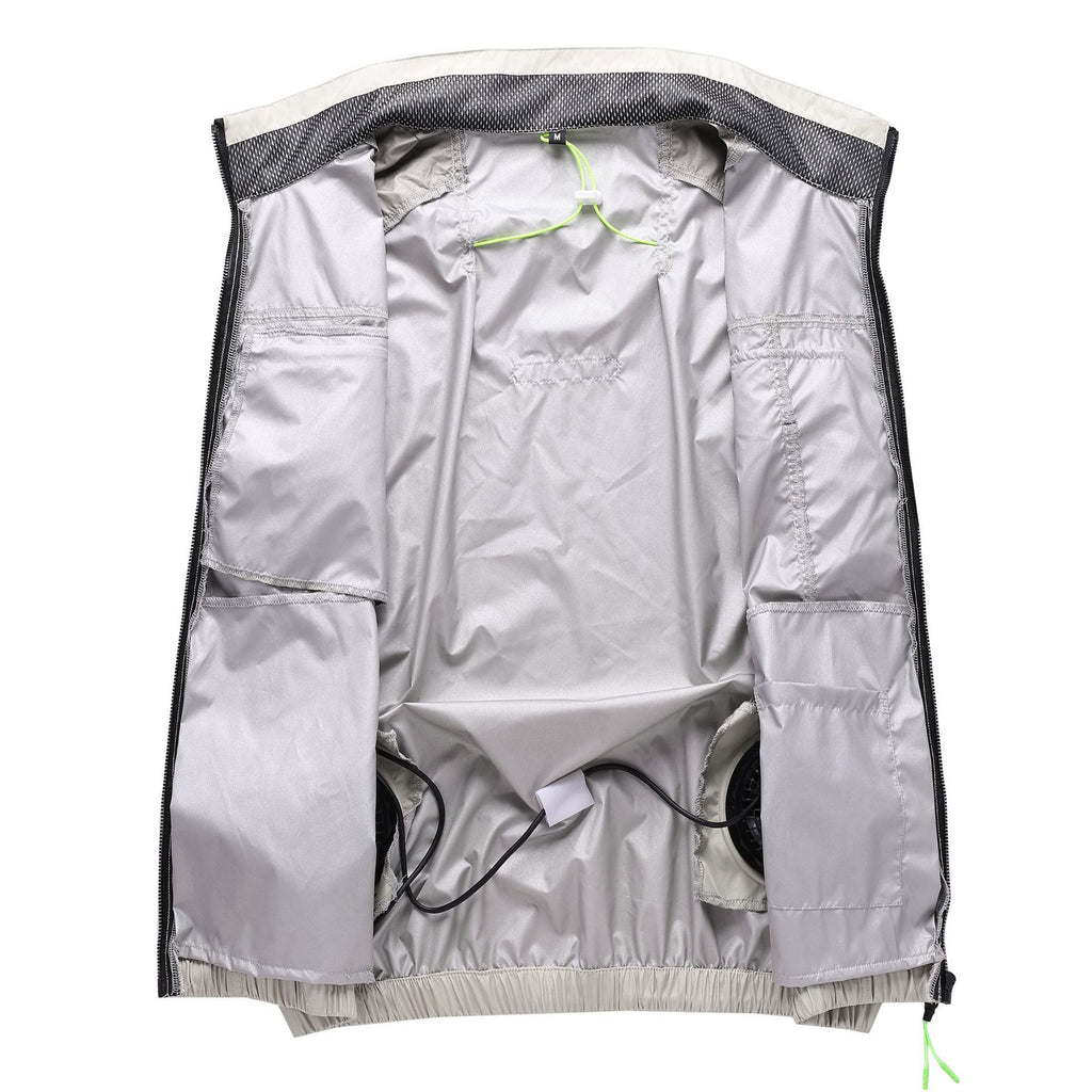 Cross-border Air Conditioning Clothing Summer Cooling Vest USB Fan Vest Summer Prevention Outdoor Refrigeration Workwear Half-sleeve Work Clothes