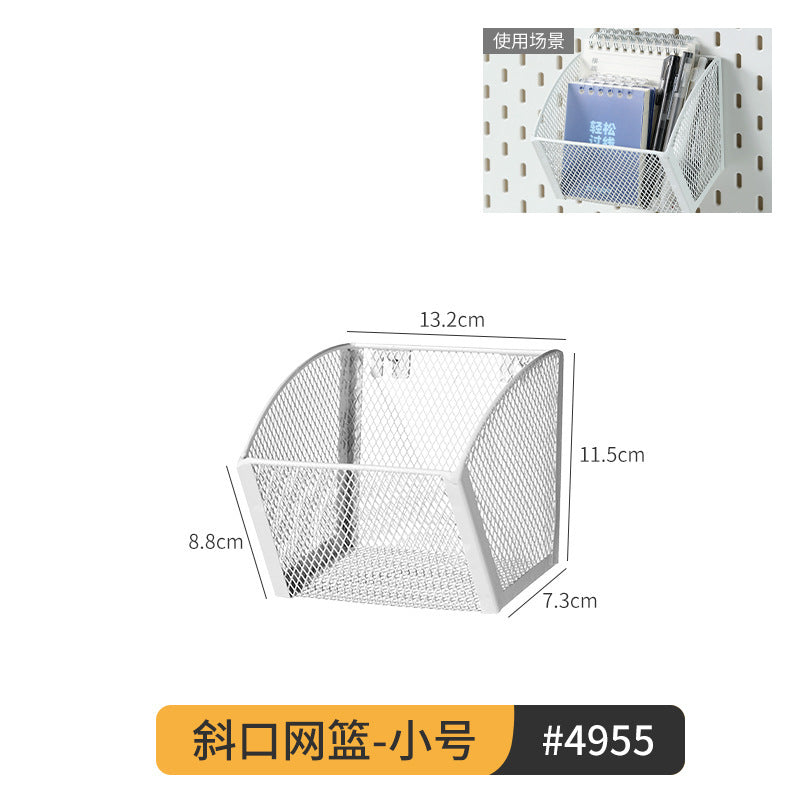 Desktop Perforated Board Storage Rack Organizer Office Partition Workstation Desk Stationery Organizer Shelf No Drilling Required