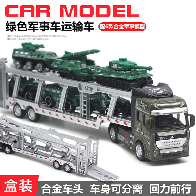 Alloy Pull Back Toy Cars Set - Fire Truck, Tank & Excavator for Kids
