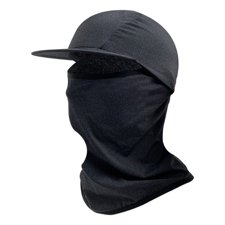 Ice Silk Headgear with Hat Brim Summer Sunscreen Cooling Mask Outdoor Cycling Running Sweat Absorbing Breathable Headgear