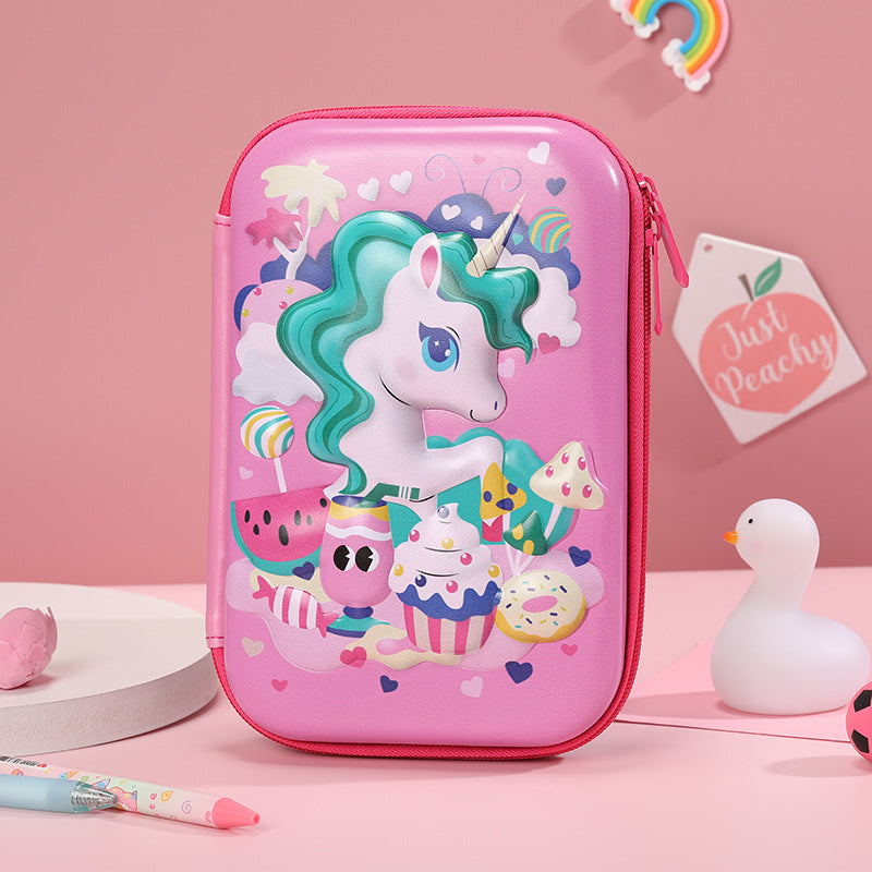 Student Cartoon Stationery Box Large Capacity Storage Box 3D Stationery Bag Cute Pencil Box Creative Pencil Bag