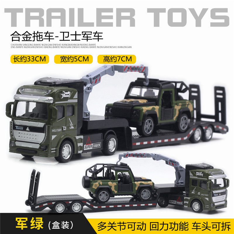 Alloy Pull Back Toy Cars Set - Fire Truck, Tank & Excavator for Kids
