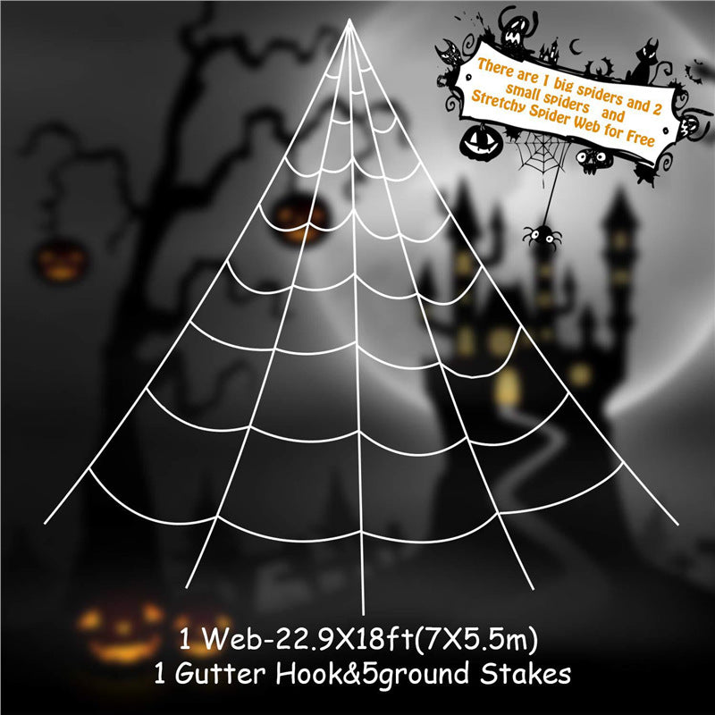 in stock Halloween Triangle Spider Web Super Fan Web Pie Decorative Props for Easter Atmosphere