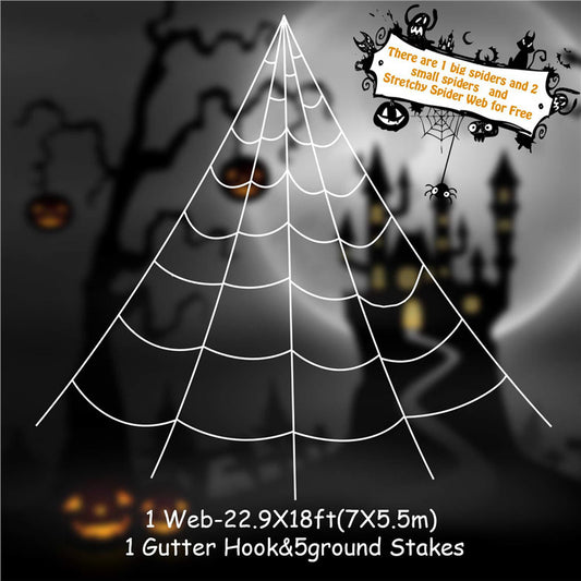 in stock Halloween Triangle Spider Web Super Fan Web Pie Decorative Props for Easter Atmosphere