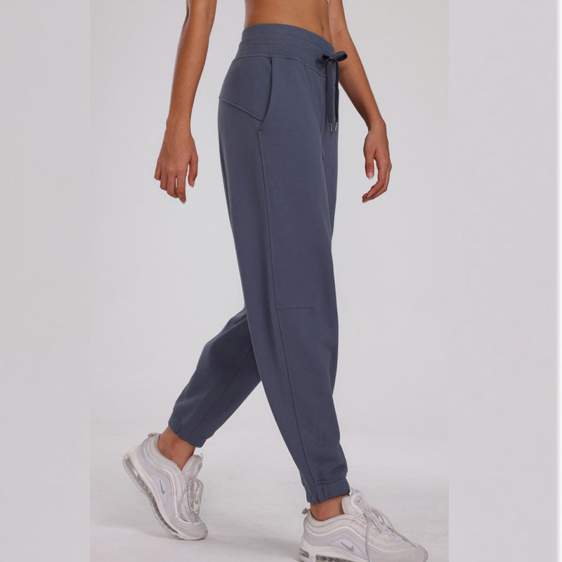 Women's Loose Harem Sports Pants - Korean-Style Drawstring Running Fitness Cropped Pants