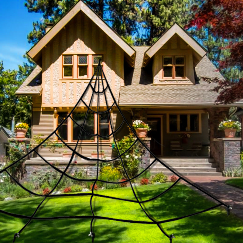 in stock Halloween Triangle Spider Web Super Fan Web Pie Decorative Props for Easter Atmosphere