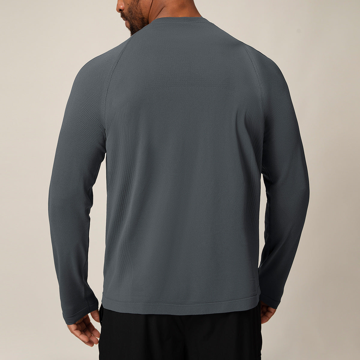 Men's Seamless Quick-Dry Long Sleeve T-Shirt - Moisture-Absorbent Breathable Sports Top