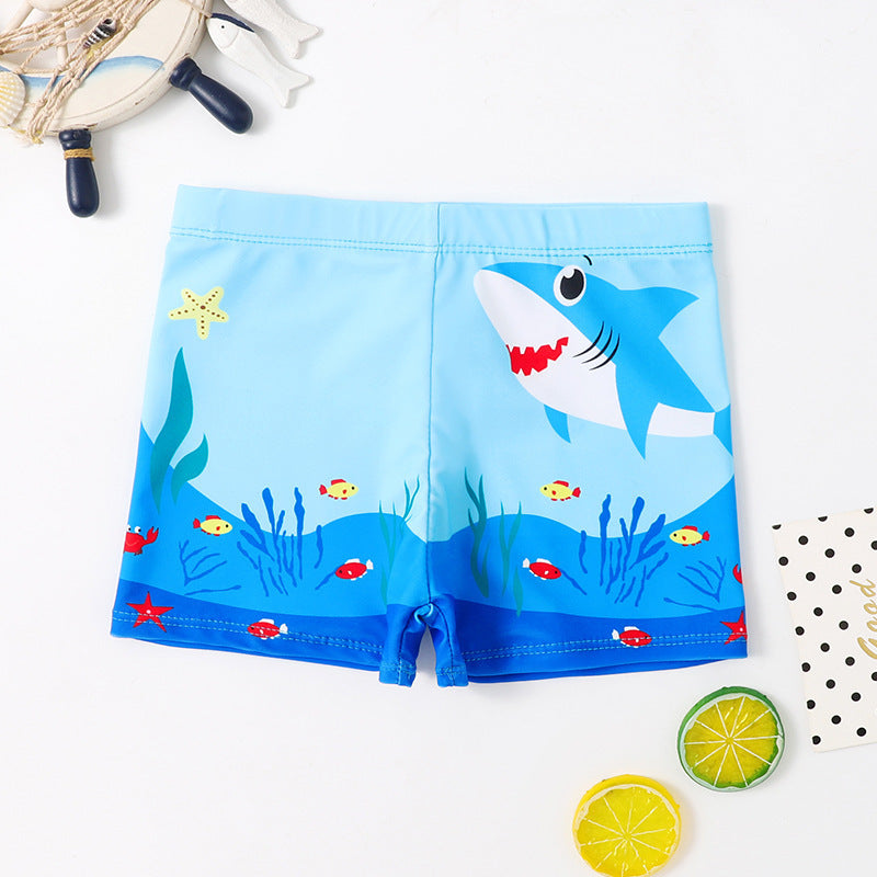 Boys Cartoon Swim Trunks - Quick-Dry Flat-Corner Swimwear for Kids (Small to Large)