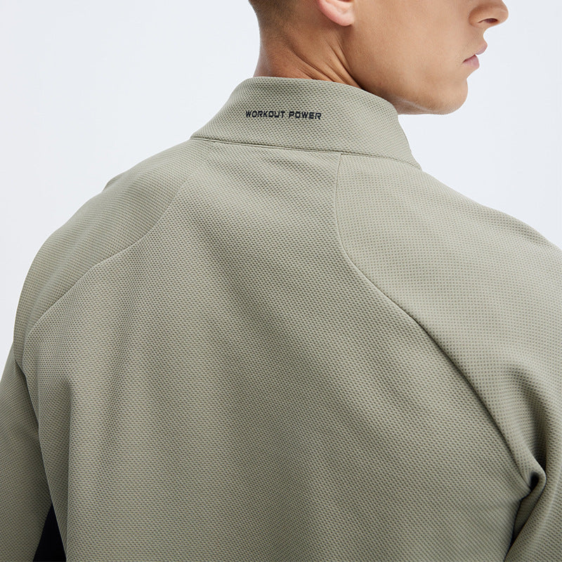 Autumn and winter bird home outdoor quick-drying sports jacket men's jacket stand collar loose long sleeve breathable casual zipper top