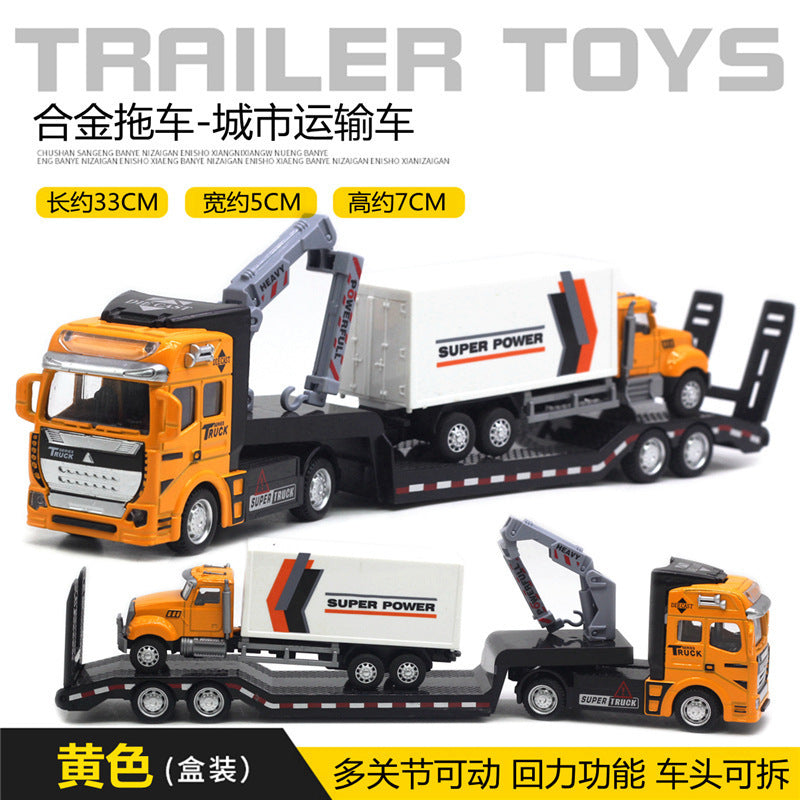 Alloy Pull Back Toy Cars Set - Fire Truck, Tank & Excavator for Kids