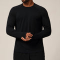 Men's Seamless Quick-Dry Long Sleeve T-Shirt - Moisture-Absorbent Breathable Sports Top
