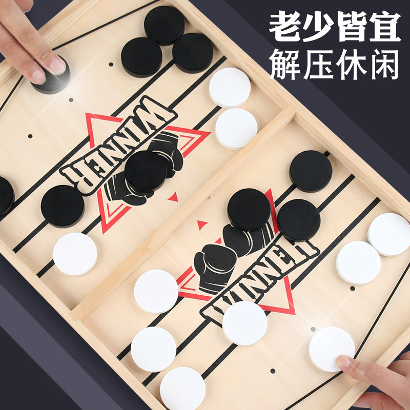 Wooden Bounces Chess Double Battle Ejection Chess Parent-Child Interactive Toys Hand-Eye Coordination Exercise Children's Educational Board Games