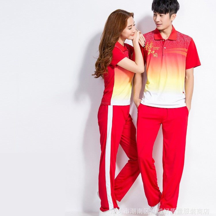 Chinese Dream Team Sportswear Men's and Women's Summer Short-sleeved Half-sleeved School Games Jiamusi Square Dance Hiking Team Suit