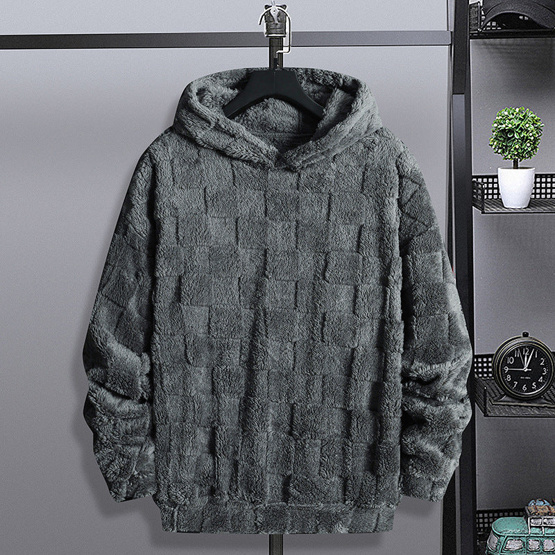 Amazon AliExpress Explosions Loose Hooded Sweatshirt Men's Winter Arctic Fleece Casual plus size Sweatshirt Home Jacket