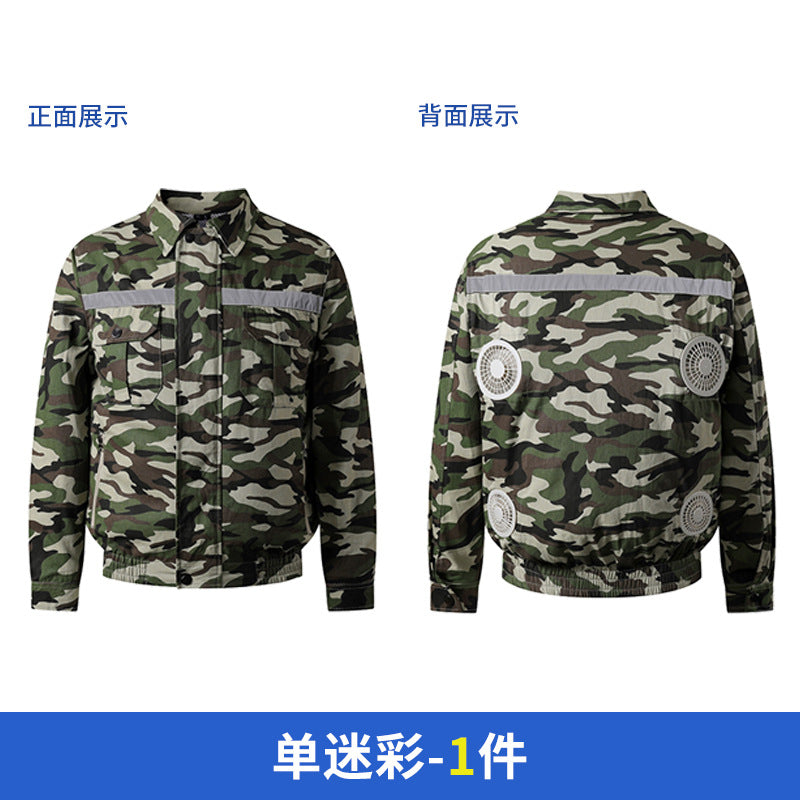 Summer Four-Fan Air-Conditioned Clothing Cooling and Refrigeration Reflective Sun Protection Clothing with Fan Outdoor Labor Protection Work Clothes