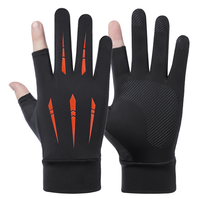 Ice silk sunscreen gloves outdoor non-slip riding gloves touch screen gloves finger gloves high elastic breathable sunscreen gloves
