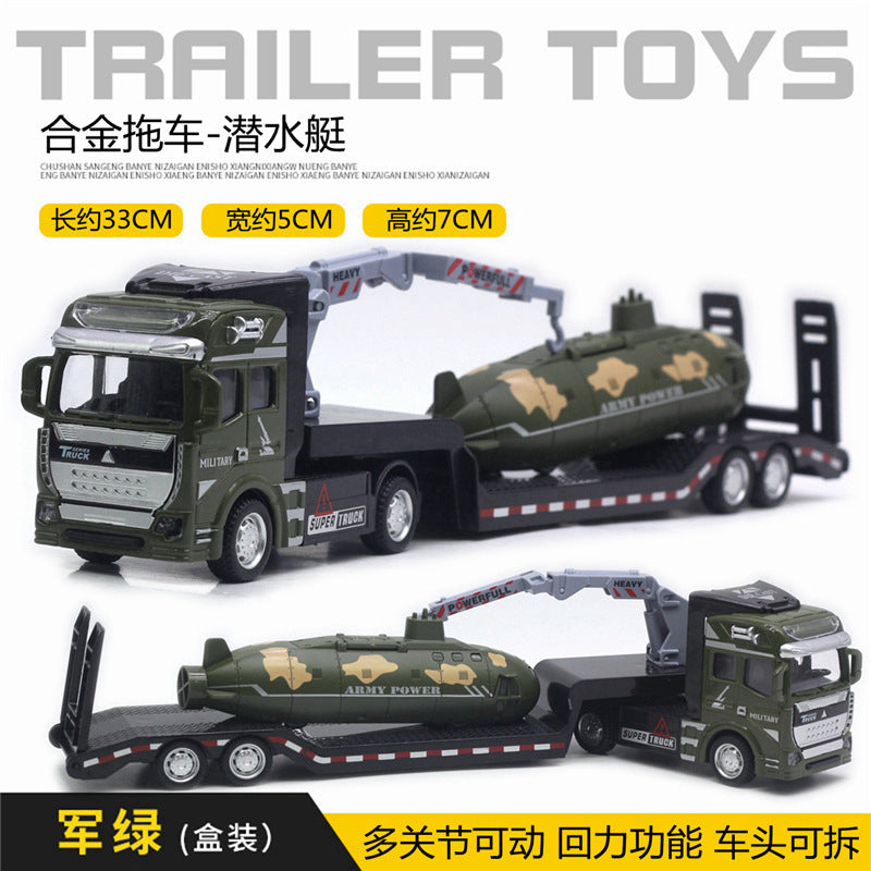 Alloy Pull Back Toy Cars Set - Fire Truck, Tank & Excavator for Kids