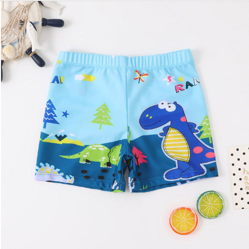 Boys Cartoon Swim Trunks - Quick-Dry Flat-Corner Swimwear for Kids (Small to Large)