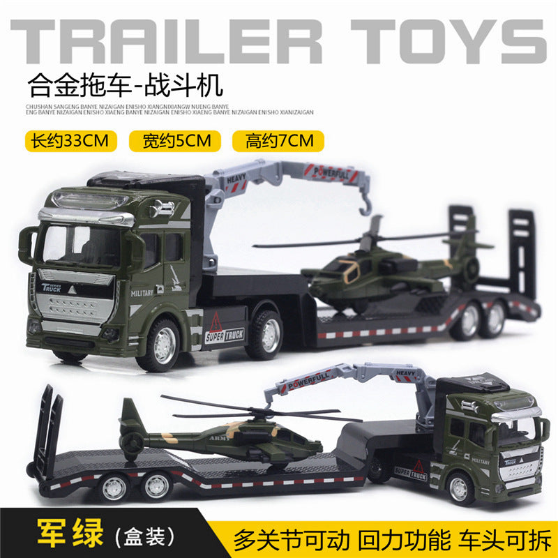 Alloy Pull Back Toy Cars Set - Fire Truck, Tank & Excavator for Kids