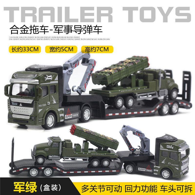 Alloy Pull Back Toy Cars Set - Fire Truck, Tank & Excavator for Kids