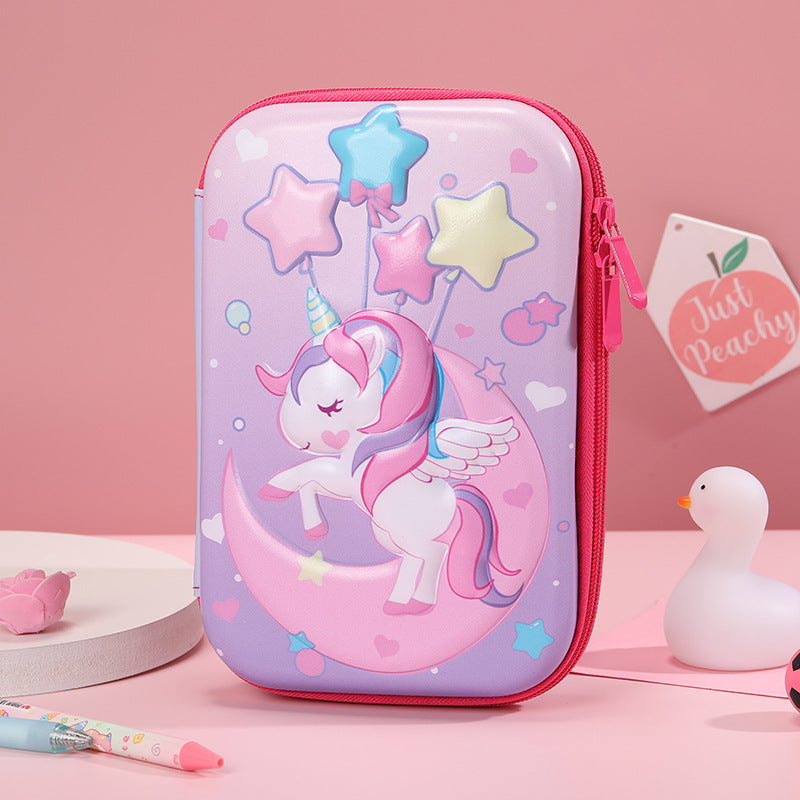 Student Cartoon Stationery Box Large Capacity Storage Box 3D Stationery Bag Cute Pencil Box Creative Pencil Bag