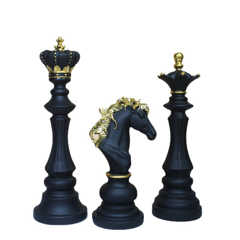 Creative home decoration chess resin decoration window home decoration black white chess ornaments