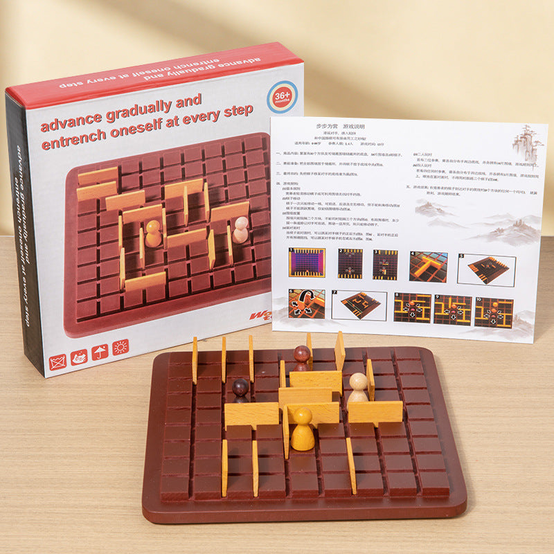 Step by Step Board Game Chess Chasing and Blocking Rabbit Besieged City Adult Student Parent-Child Educational Interactive Game Toy