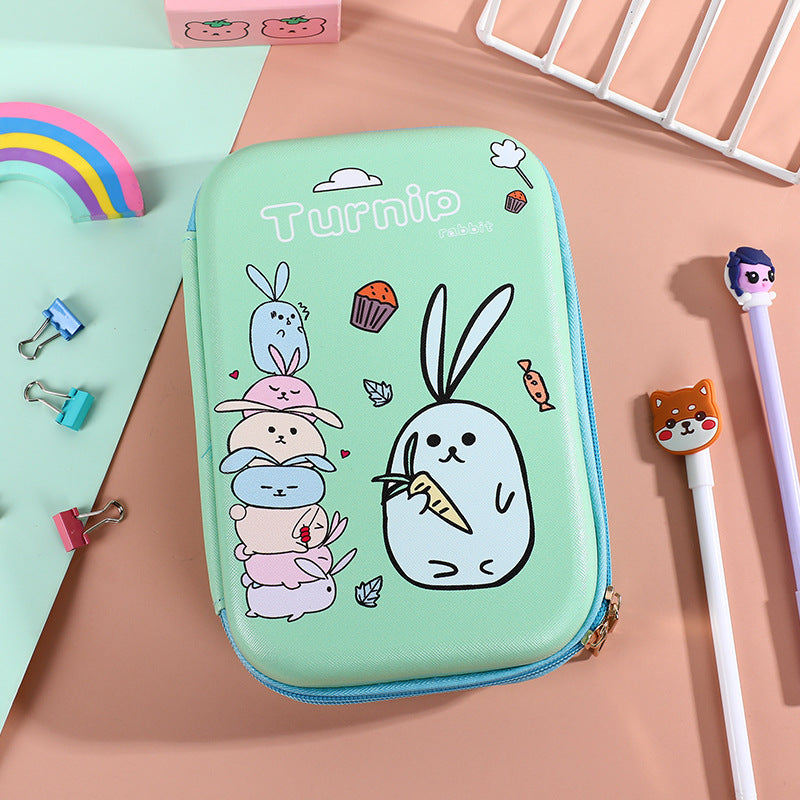 Student Cartoon Stationery Box Large Capacity Storage Box 3D Stationery Bag Cute Pencil Box Creative Pencil Bag