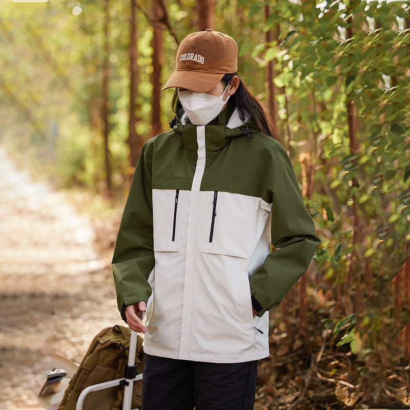 2024 New Windproof and Waterproof Mountaineering Suit for Couple Travel Sports Workwear Jacket Coat Breathable Thin Jacket for Men and Women