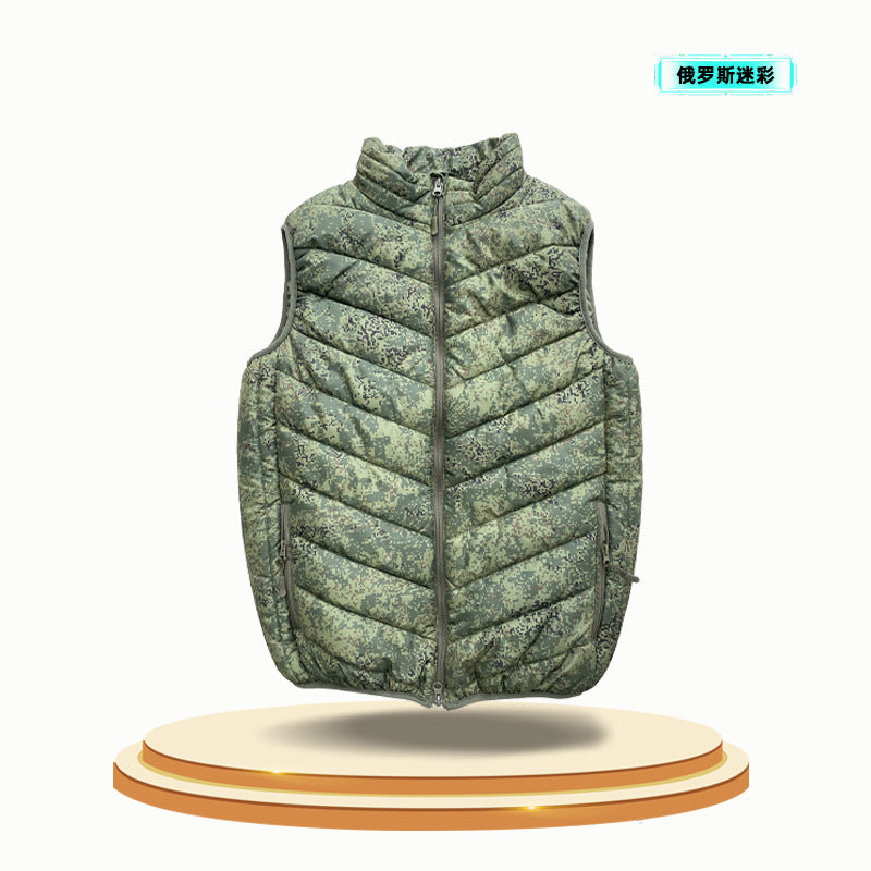 New Men's Vest for Autumn and Winter, Warm American Version, Military Tactical Camouflage, Outdoor Sports, Windproof with Zipper Pockets