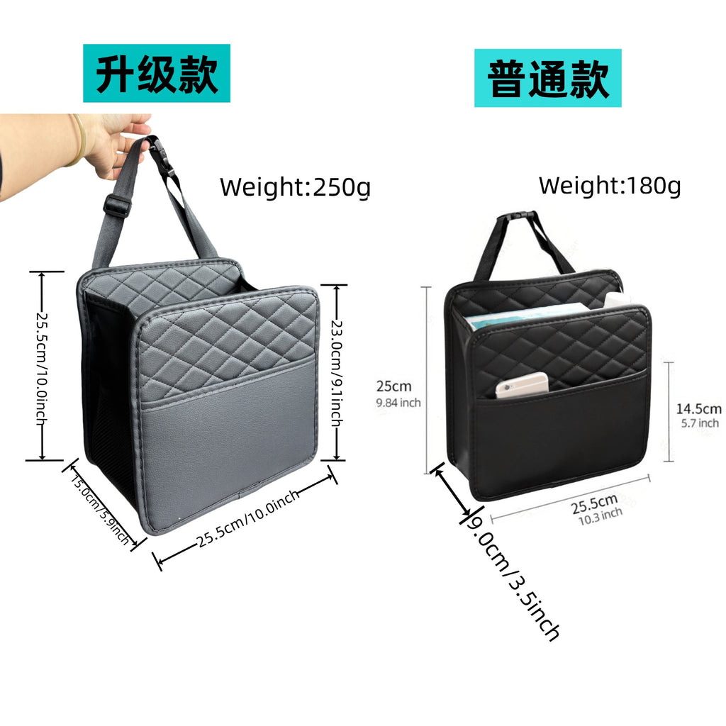 Suede Car Seat Back Storage Bag - Multi-Compartment Cup & Item Organizer