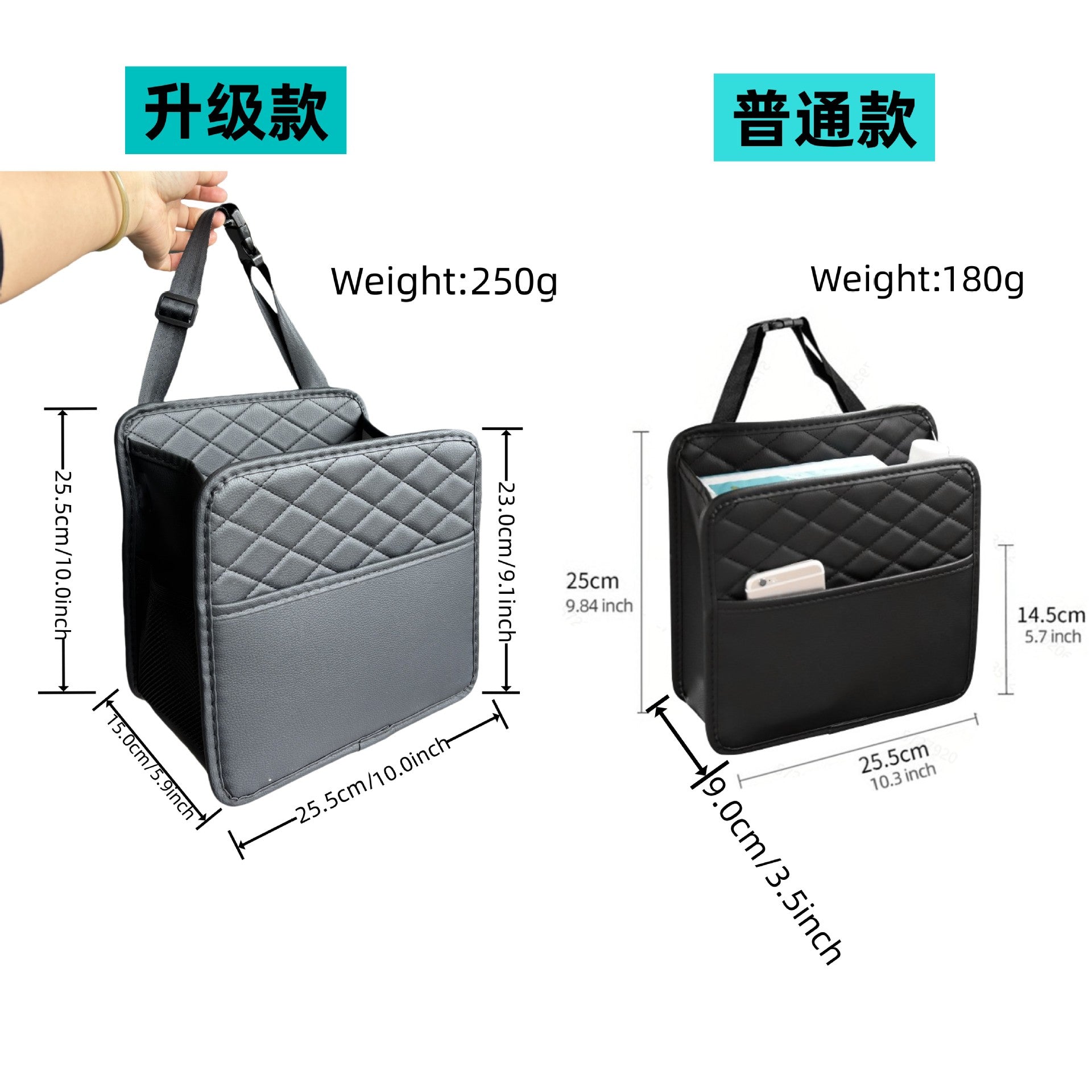 Suede Car Seat Back Storage Bag - Multi-Compartment Cup & Item Organizer