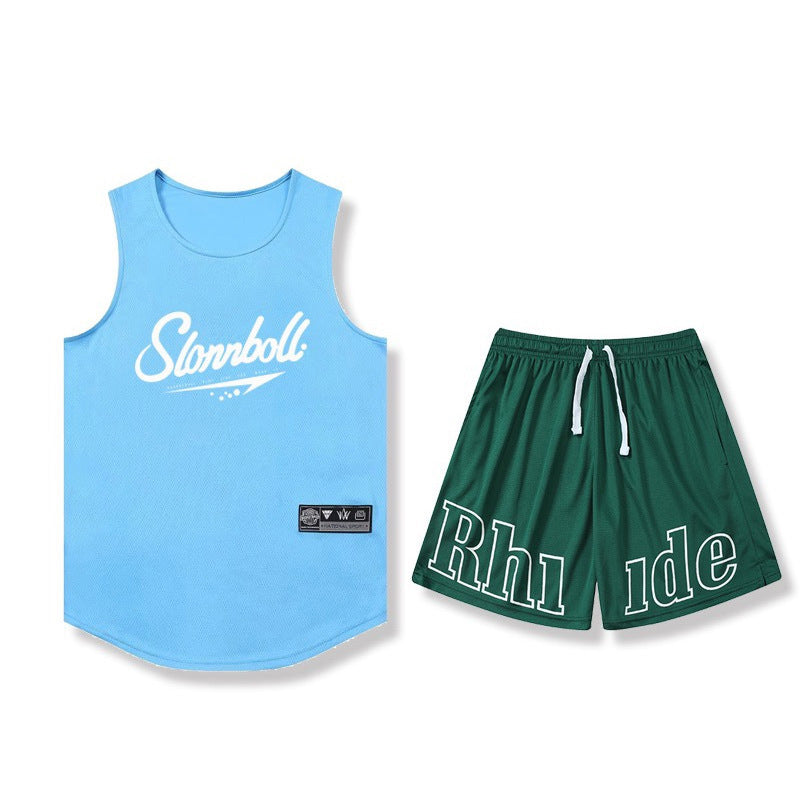 American Basketball Sports Vest Custom Top Shorts Suit Game Training Shooting Uniform Same Style for Men and Women with Personalized Print
