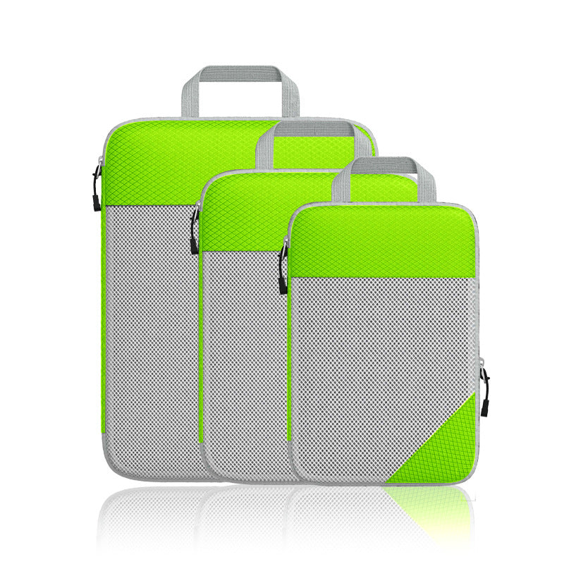 Travel Cosmetics Bag Compressible Foldableable Cosmetics Bag Storage Set Mesh Visible Suitcase Trolley Case Organizer Bag