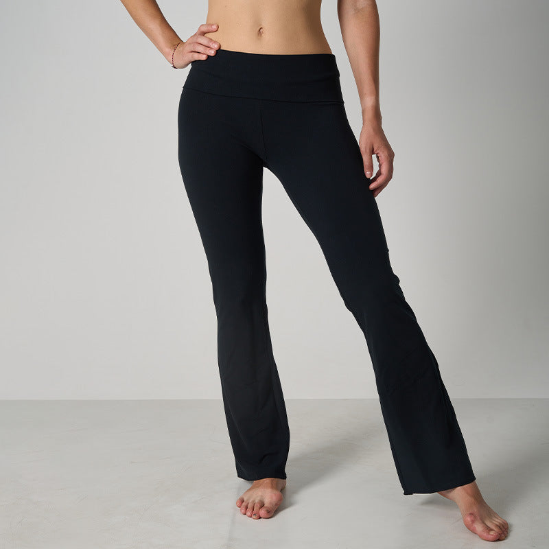 Cotton Pant Rolled Edge Cotton Ammonia Breathable Skin-Friendly Micro-Flared Home Pants High-Waisted Eco-Friendly Loose Yoga Pants for Women