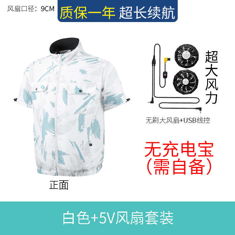 2022 summer new fan clothing air conditioning clothing with fan clothing sunscreen cooling workshop work site clothing jacket