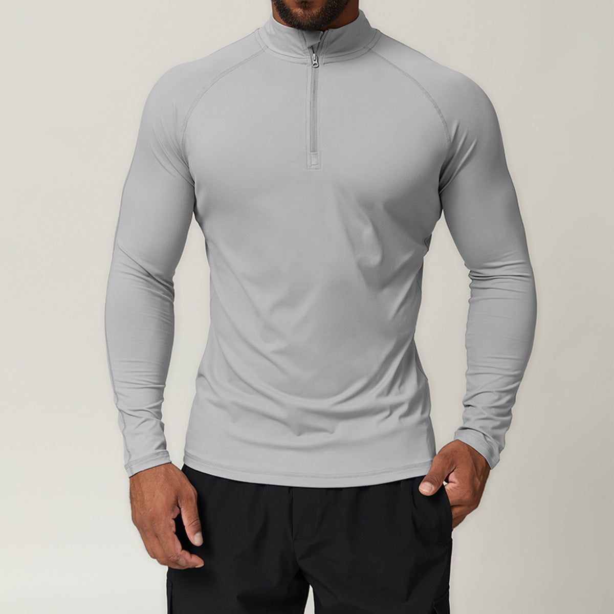 Men's Quick-Dry Long Sleeve Sports T-Shirt - Running Fitness Casual Top