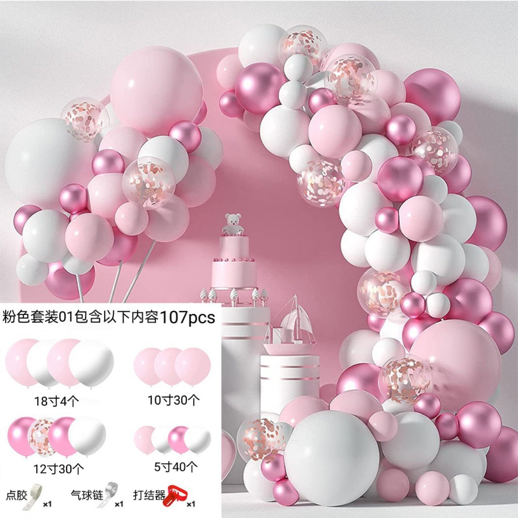 Pink Balloon Arch Garland Set - Birthday & Wedding Party Decoration Kit