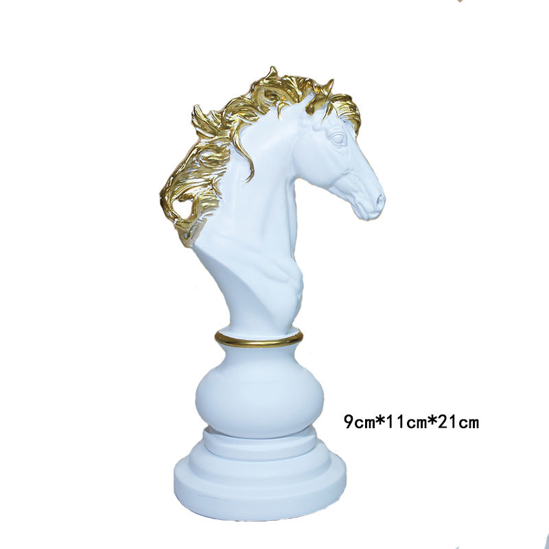 Creative home decoration chess resin decoration window home decoration black white chess ornaments