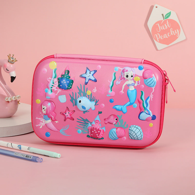 Student Cartoon Stationery Box Large Capacity Storage Box 3D Stationery Bag Cute Pencil Box Creative Pencil Bag