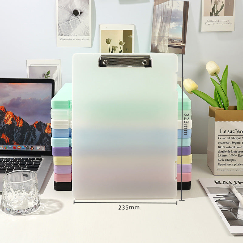 A4 folder paper material storage box student board clip writing pad multifunctional office file storage box