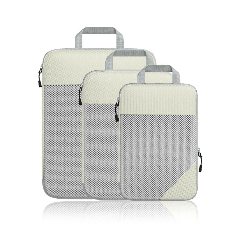 Travel Cosmetics Bag Compressible Foldableable Cosmetics Bag Storage Set Mesh Visible Suitcase Trolley Case Organizer Bag