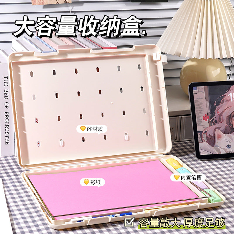 A4 folder paper material storage box student board clip writing pad multifunctional office file storage box