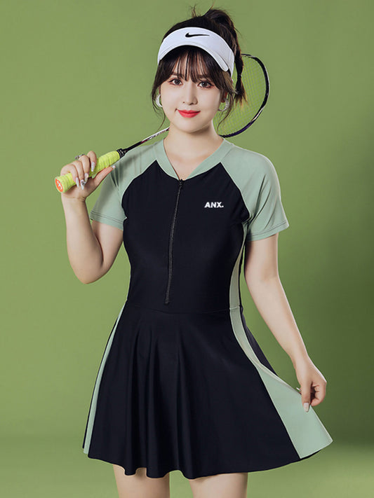 2025 New Swimsuit Women's Conservative Fairy Style Belly Covering Slimming One-Piece Hot Spring Summer Fashion Conservative Skirt Swimsuit
