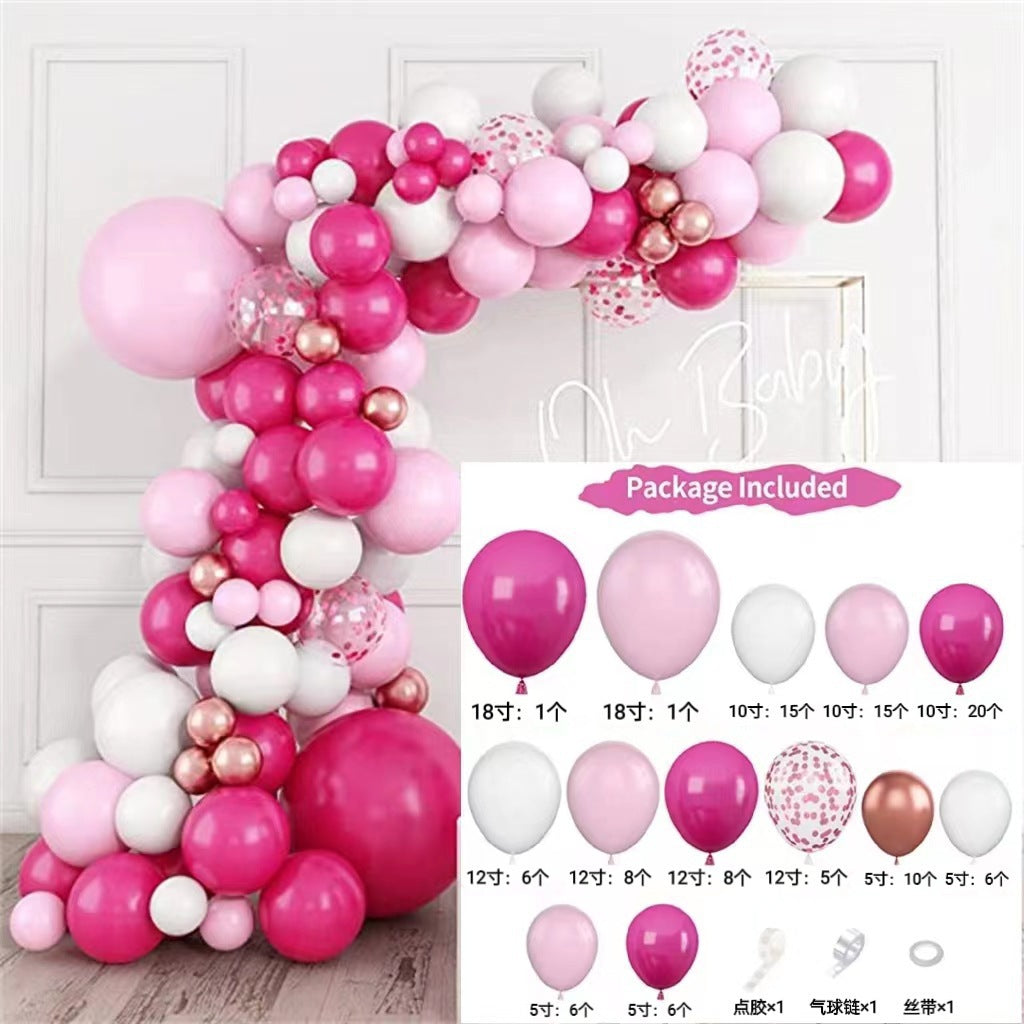 Pink Balloon Arch Garland Set - Birthday & Wedding Party Decoration Kit